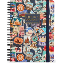 Legami Çizgili Spiral Ciltli Defter - Max - Gezi Desenli