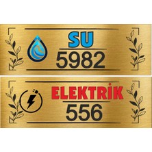Elektrik, Su , Doğalgaz Abone Numaraları Baskılı Metal Levha Elit Model
