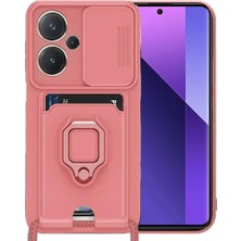 Drop Tedarik Xiaomi Redmi Note 13 Pro Plus Kılıf Zuma Kartvizitli Yüzüklü Silikon - Pembe