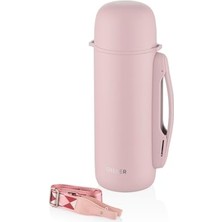 Dıller Çelik Termos Sıcak Tutma 12 Saat Pembe 1260ML Büyük Kapasite