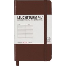 Leuchtturm 1917 LEUCHTTURM1917 NOT Defteri cep boy (A6), sert KAPAK, 187 Numaralandırılmış sayfa, Çizgili, tobacco 339590