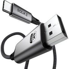 Usb-C To Displayport 1.4 Kablo 2 Metre 8k 60Hz 4K 144Hz 2k 240Hz Type-C To Dp Monitör Kablosu Thund