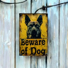 Metal Retro Dikkat! Köpek Var Uyarı Levhası Köpek Var 20X30 cm