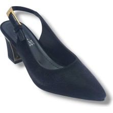 Desire Shoes Desire 3101-26 Parlak Baskılı Nubuk Nikelajlı Kalın Topuk Kadın Ayakkabı(6,5cm)