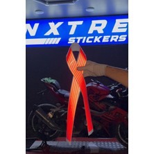 Banxtre Motosiklet ve Kask Için Ultra Reflektörlü Kan Kırmızı Sticker Gece Işıkta Parlayan Şeritler (5 Parça Toplam 5 Metre)