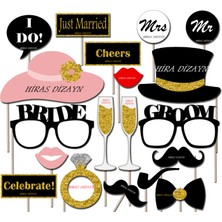Hiras Dizayn 16'li Bekarlığa Veda  Temalı Konusma Balonu Kına Gecesi Dügün Bride To Be Fotoğraf Çekim El Pankartı Bekarlığa Veda Seti - Bride To Be - Almost Mrs - Bride's Team - Cheers To Bride
