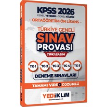 Yediiklim Yayınları Yediiklim 2026 Kpss Ortaöğretim Ön Lisans Gy-Gk Türkiye Geneli Sınav Provası Tıpkı Basım Deneme Sınavları Tamamı Video Çözümlü