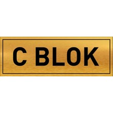 C Blok Yazılı Gold Metal Levha 20 x 7 cm