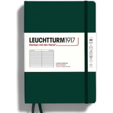 Leuchtturm 1917 LEUCHTTURM1917 DOĞAL Renkler serisi not defteri, Orta boy (A5), sert kapak, 251 NUMARALANDIRILMIŞ Sayfa, çizgili, forest Green 367256