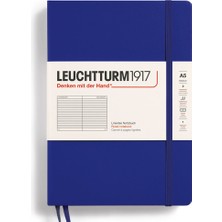Leuchtturm 1917 LEUCHTTURM1917 NOT Defteri orta boy (A5), sert KAPAK, 251 Numaralandırılmış sayfa, ÇIZGILI, INK BLUE 369793