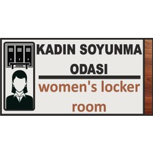 Kadın Soyunma Odası Metal Uyarı 20X10 cm