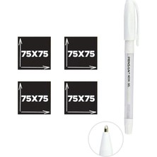 Ofisinn Siyah Yapışkanlı Kare Not Kağıdı Postit 75X75 50 Yaprak 4 Adet + Pensan Neon Jel Kalem Beyaz 1.0 mm