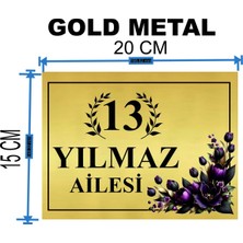 Metal Kapı Isimliği Desenli Metal Levha Ölçü 20 x 15 cm