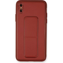 Drop Tedarik Apple Iphone Xs Max Kılıf Coco Deri Standlı Kapak - Fuşya
