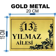 Metal Kapı Isimliği Desenli Metal Levha Ölçü 20 x 15 cm