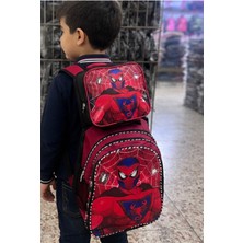 Askıcı Ilkokul Çantası Örümcek Desenli Su Geçirmez Beslenme
