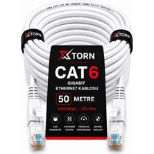 Fury Torn Cat6 Ethernet Kablosu 50 Metre RJ45 Lan Internet Modem Router Bilgisayar Kablosu