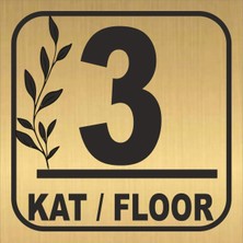 Metal Yönlendirme Levhası, Apartman Kat Isimliği  Kat Numarası 16X16 Cm.