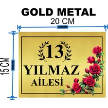 Metal Kapı Isimliği Desenli Metal Levha Ölçü 20 x 15 cm