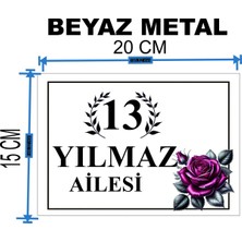 Metal Kapı Isimliği Desenli Metal Levha Ölçü 20 x 15 cm