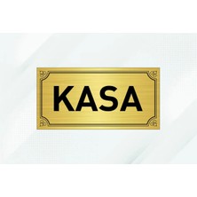 Kasa Yazılı 10CM x 20 cm Gold Metal Levha