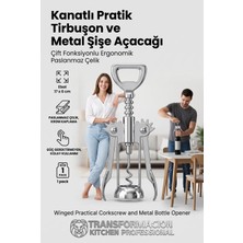 Transformacion Paslanmaz Çelik Kanatlı Pratik Tirbuşon ve Metal Şişe Açacağı – Çift Fonksiyonlu Ergonomik İçecek Açacağı  721046