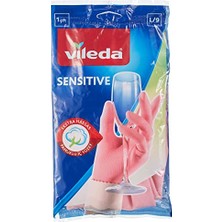 Vileda Candy Pink Sensitive ELDIVEN,%100 Doğal Lateks, L