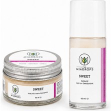 Sweet Doğal Roll-On ve Krem Deodorant Seti 50 ml X2 | Alüminyumsuz Ikili Set Unisex