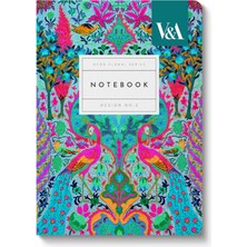 Ohh Deer V&a Tasarımı A6 176 Sayfa Premium Yumuşak Kapak Çizgili Defter Neon Floral Peacock 12546