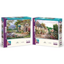 Farbu Oyuncak Taş Sokak ve Hayal Bahçesi Ikili Set - 2 x 1000 Parça Manzara Ikili Puzzle Seti