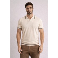 Karel Butik Erkek Bej Regular Fit Polo Yaka Tişört