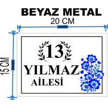 Metal Kapı Isimliği Desenli Metal Levha Ölçü 20 x 15 cm