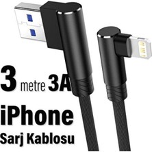 Empressco 3 Metre Uzun USB Lightning Şarj Kablosu iPhone Uyumlu, 3A Hızlı Şarj