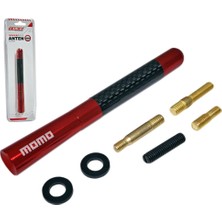 Carub Çubuk Anten Spor (Momo) Alüminyum Kırmızı-Karbon 12 cm BR0041052