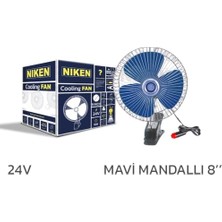 N Oto Vantilatör 24V 8 Inch Mandallı Çakmak Girişli