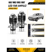OtoÇizgi Golf Mk3 1992-1997 H4 LED Far Ampulü Beyaz Işık Canbus Mini Lensli 2\'li Set