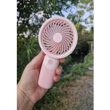 Brokoli Home Mini Fan USB Şarjlı Mini El Fanı Taşınabilir Vantilatör 3 Kademeli Sessiz Fan Telefon Tutucu Pembe R