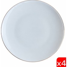 Tabak Evi Porselen Chic Altın Yaldızlı Servis Tabağı 24,50CM 4 Lü