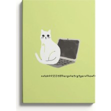Ohh Deer Ken The Cat Tasarımı A5 128 Sayfa Yumuşak Kapak Çizgili Defter Laptop 9494