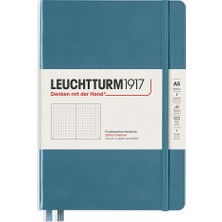 Leuchtturm 1917 Leuchttrum 1917 Medium(A5) Sert Kapak, 251 Numaralandırılmış Noktalı Sayfa Defter Stone Blue 363334