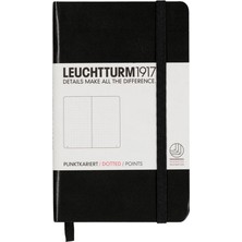 Leuchtturm 1917 LEUCHTTURM1917 NOT Defteri cep boy (A6), sert KAPAK, 187 Numaralandırılmış sayfa, NOKTALI, BLACK 333915