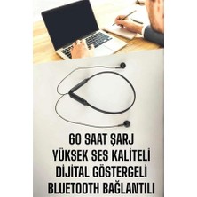 Herşey Trend Kablolu Boyun Askılı Dijital Göstergeli Bluetooth Kulaklığı 60 Saat
