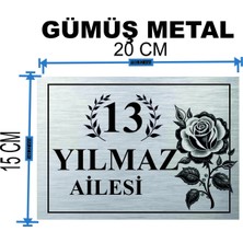 Metal Kapı Isimliği Desenli Metal Levha Ölçü 20 x 15 cm