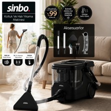 Sinbo SCC-7607 Buharlı Koltuk ve Halı Yıkama Makinesi Derinlemesine Buharlı Temizlik Güçlü Vakum