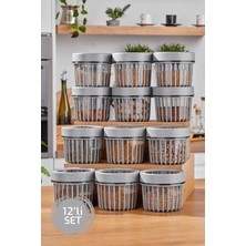 Stile Cucina 12'li Linea Yuvarlak Saklama Kabı 0,50 Litre Gri