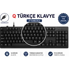 Belirtilmemiş Jedel K29 Q Türkçe Klavye Kablolu USB Tr Q Dizilim Sayısal Tuşlu Bilgisayar Klavyesi