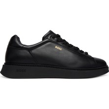 Boss Erkek Yumuşak Deri Bağcıklı Süper Hafif Dış Taban Siyah Sneaker 50568773-005