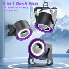 MMctech USB Şarjlı Fan  Ayarlanabilir Hızlı Taşınabilir Işklı Mini Vantilatör, Sessiz Güçlü Soğutucu Fan