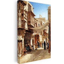 Kanvas Tablo Güneşli Çarşı Sokağı Osmanlı Tablosu Ev Ofis Duvar Dekoru 35 x 50 Kanvas Tablo 1