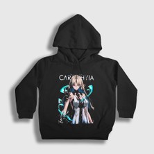 Presmono Unisex Çocuk Siyah Cartethyia V2 Wuthering Waves Kapüşonlu Sweatshirt